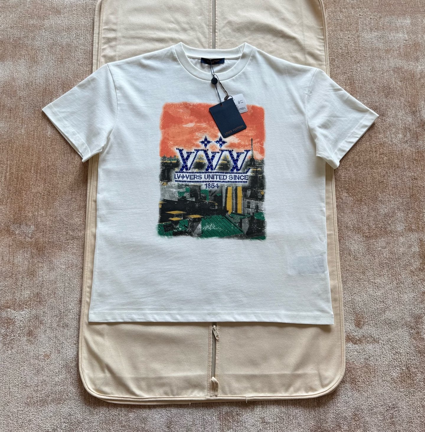 Tee-shirt lv  graphique ornementé en coton