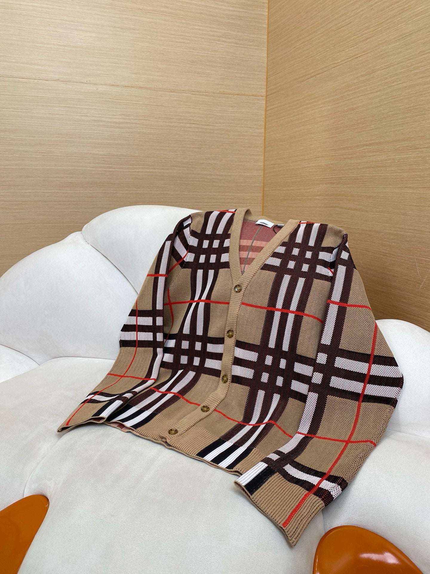 Cardigan motif vintage Check home