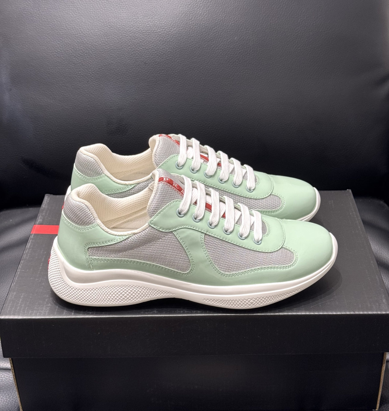 Sneakers Prd America ´ s Cup  Green Pastels    tissu bike lisse 10/10 V3S