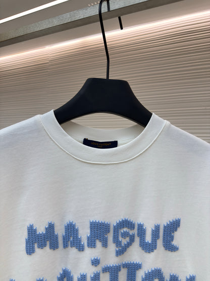 T shirt Lv signature brodé