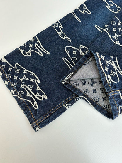 Pantalon droit Monogram en denim lv