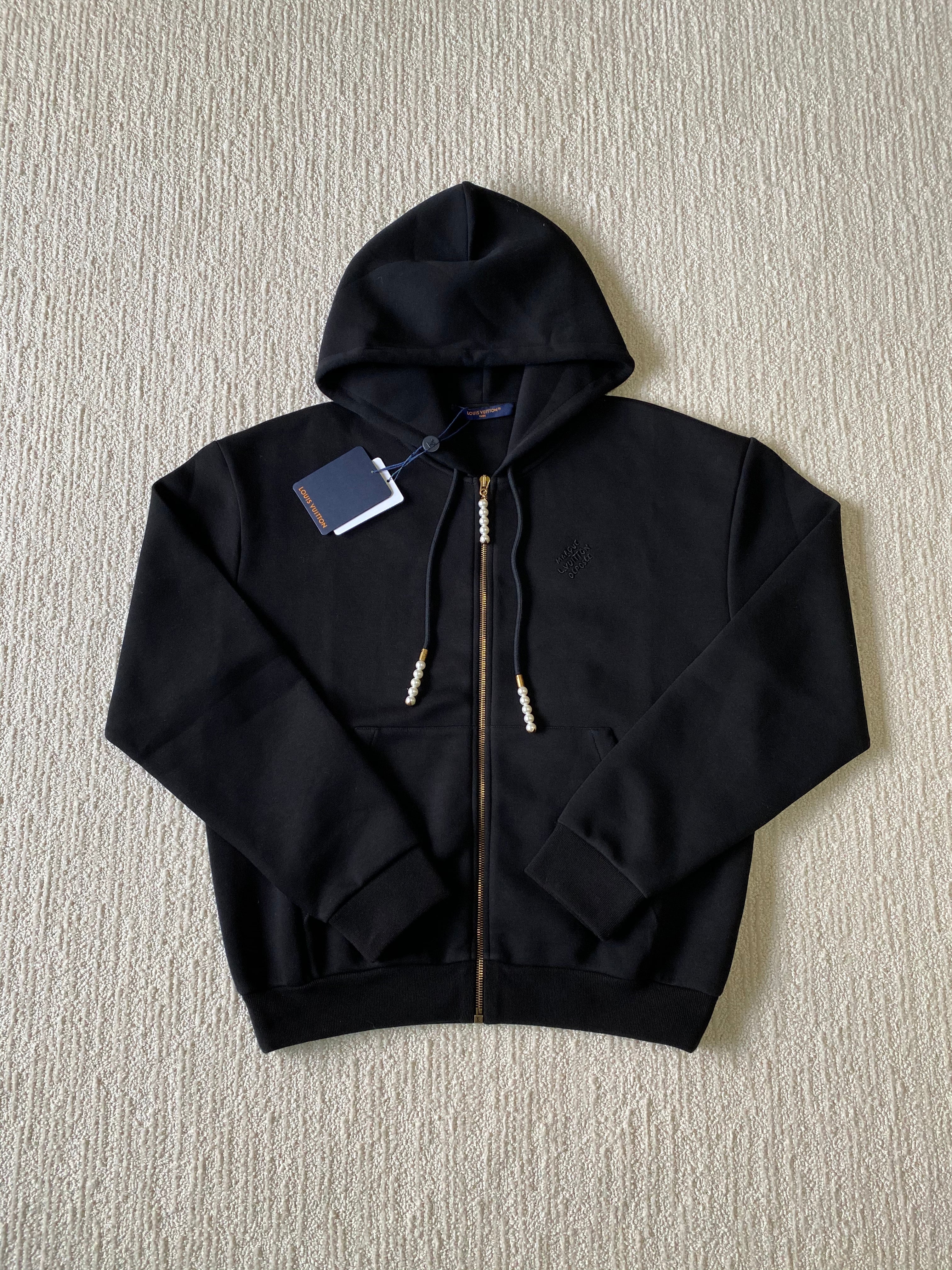 Embroidered Jersey Zip-Up Hooded Sweatshirt