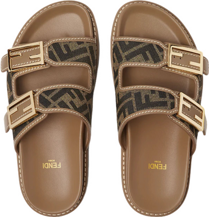 FND Feel Sandales en tissu FF marron