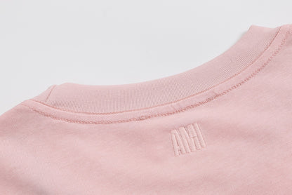 T-shirt rose à logo ami de cœur rose