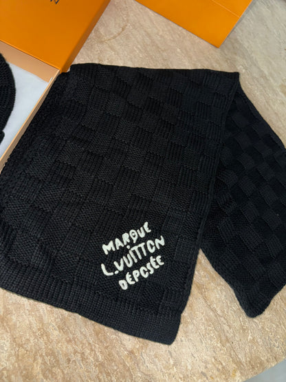 Écharpe LV Maison déposée Noir  10/10 🚚⚡️📦