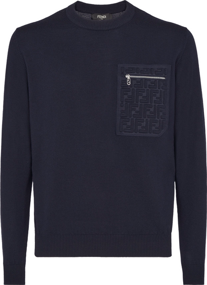 Pull en laine bleu marine FF 10/10