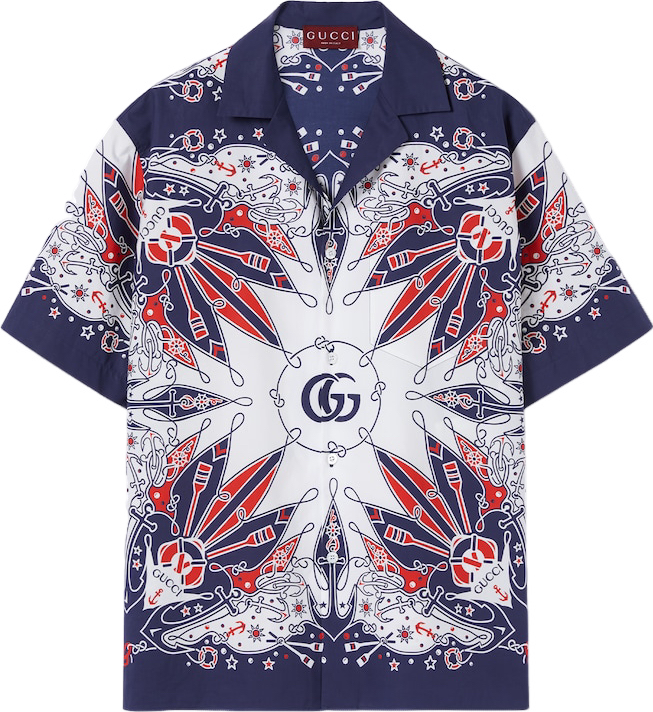 T-SHIRT AUS BAUMWOLLE MIT DOPPEL-G-BANDANA-PRINT