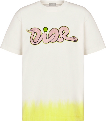 T-shirt CD AND KAWS, coupe relax Jersey de coton orange et rouge
