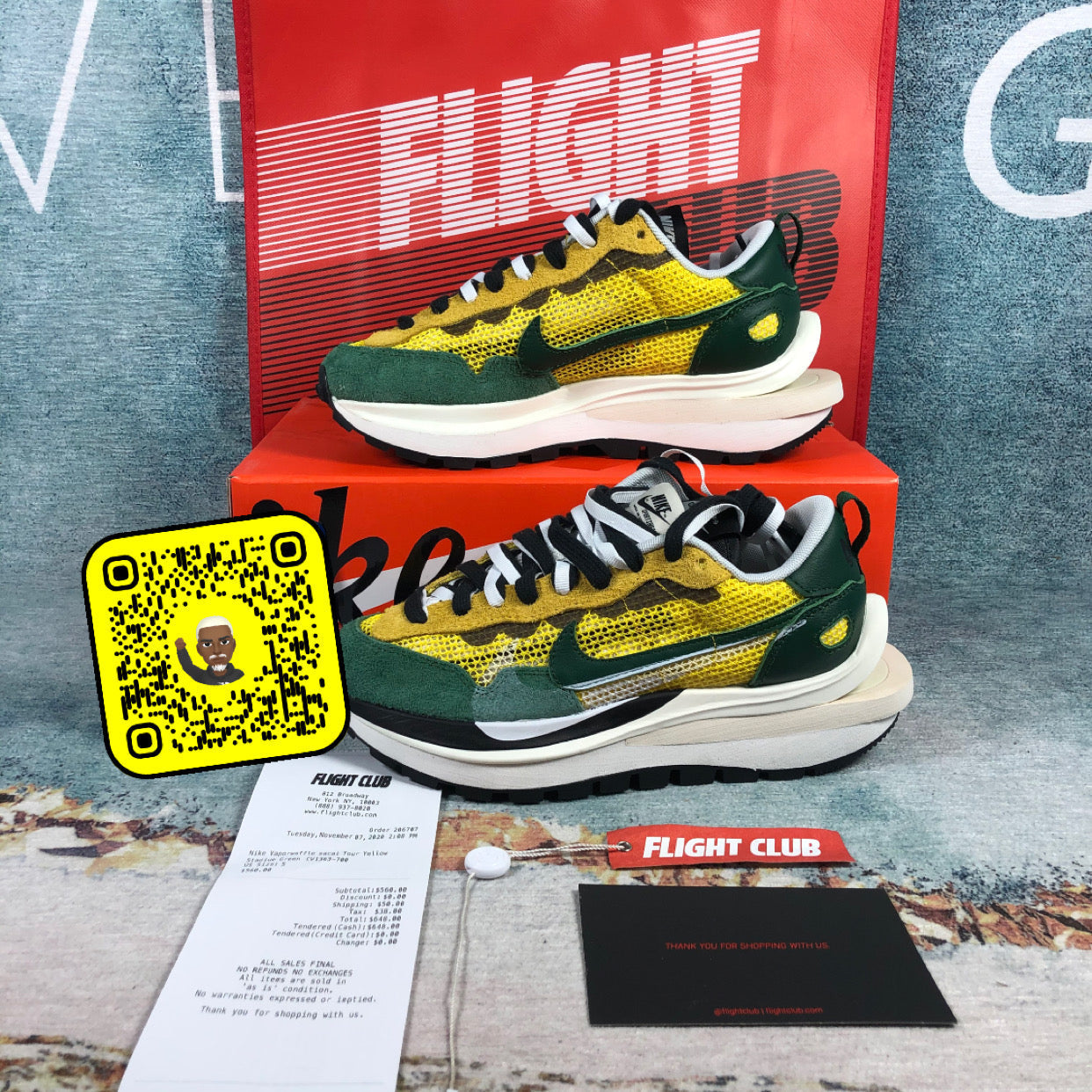 Vaporwaffle Sacai Tour Yellow Stadium Green facture flight club Authentification 1:1 ✔️