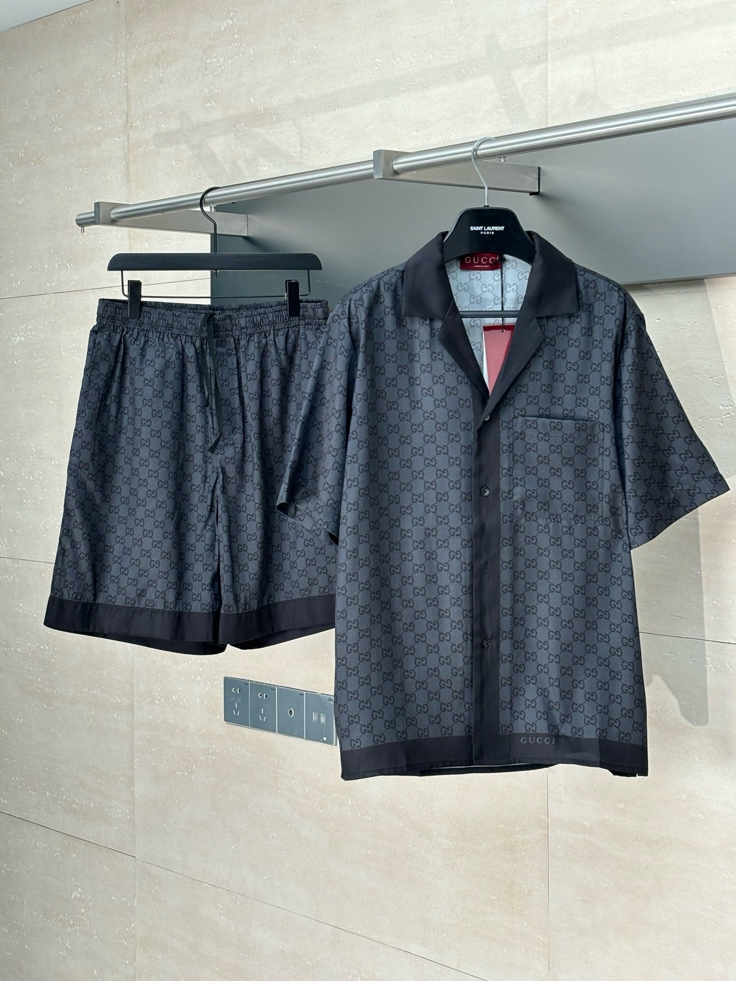 ENSEMBLE CHEMISE EN SOIE AVEC GG BLACK