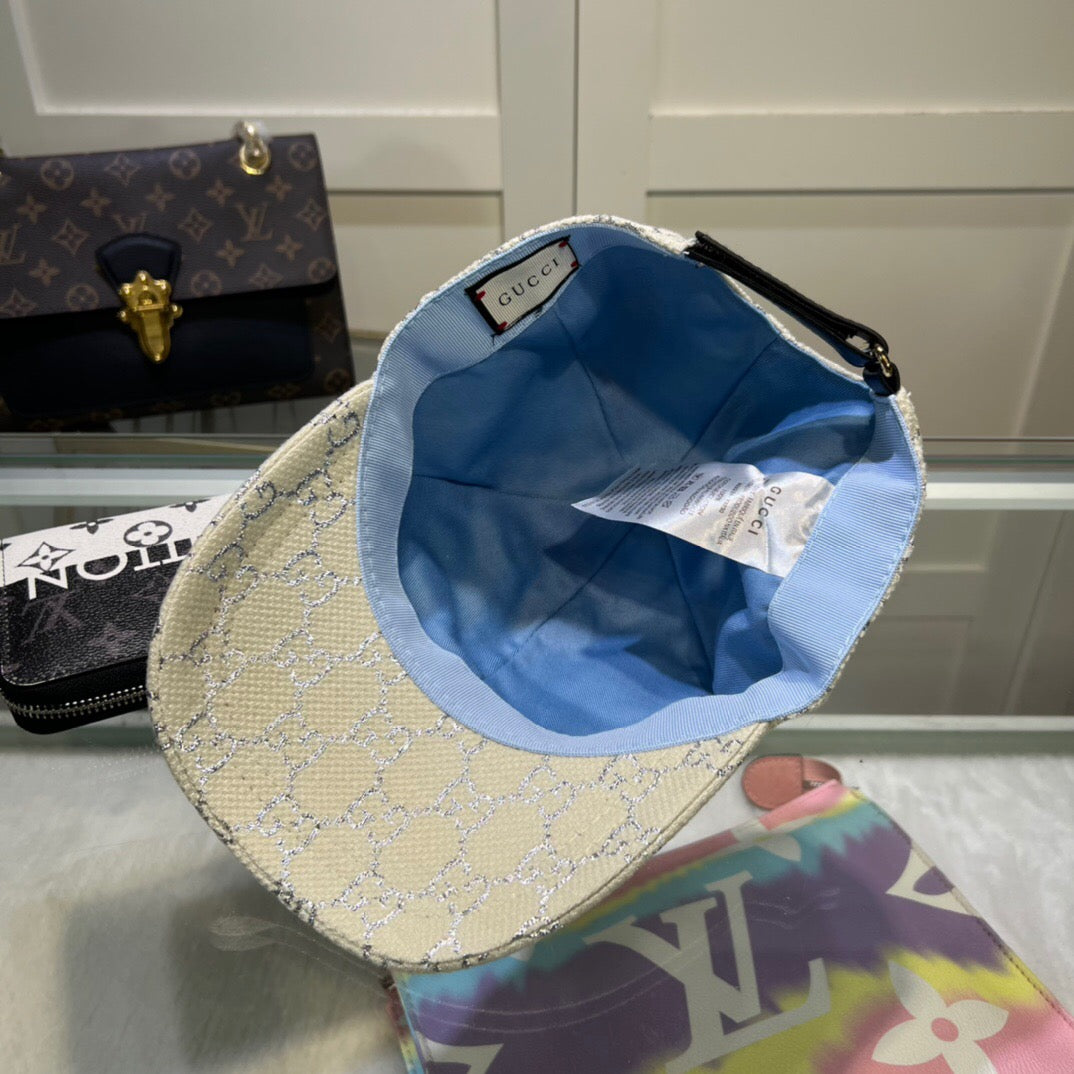 Casquette Gg brillante intérieur bleu