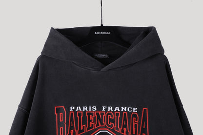 Balen Sweat à capuche surdimensionné BB Authentic Jersey Brodé
