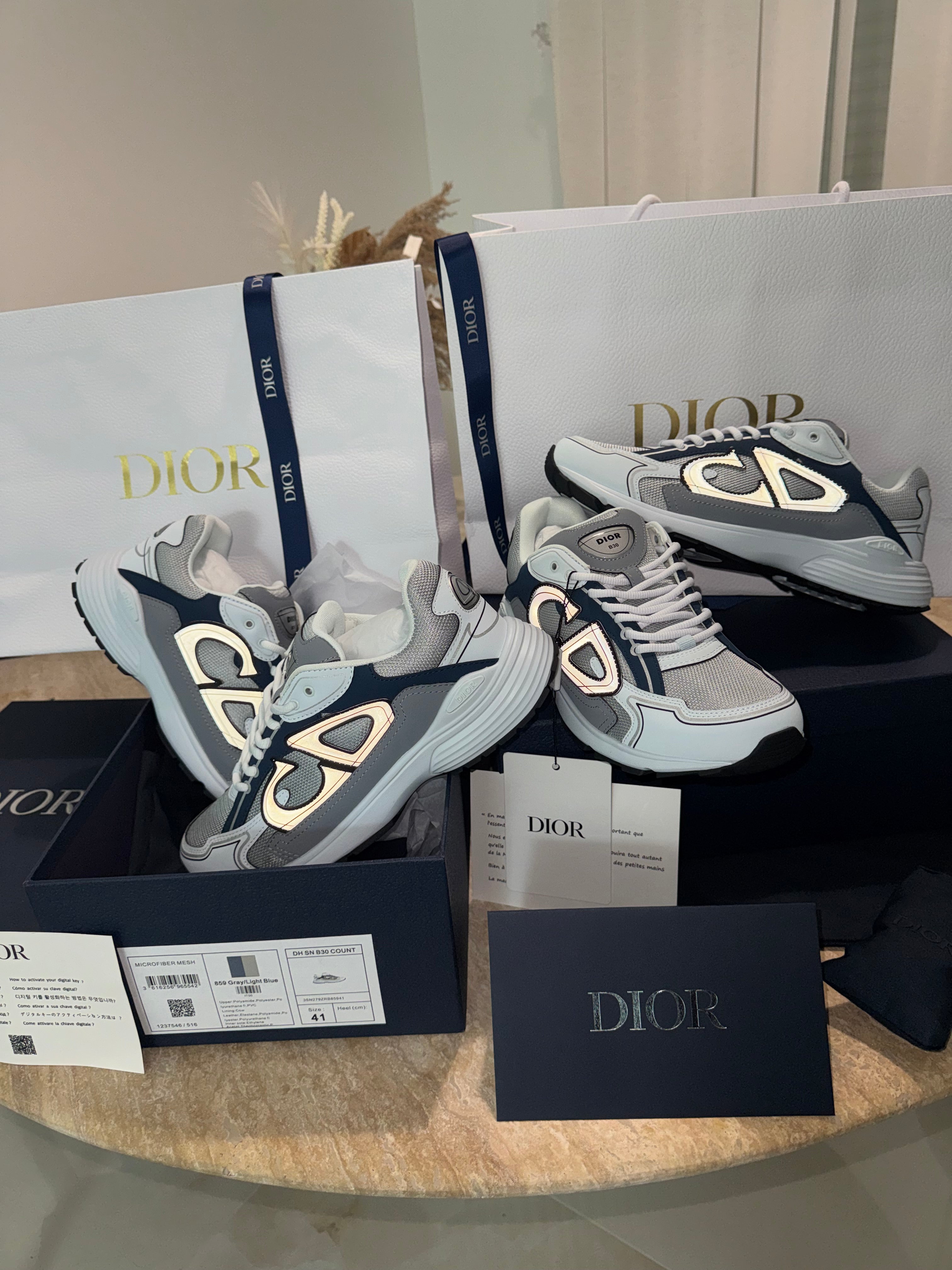 SNEAKERS B30 V3S 2025 💡 VERSION BIEN LISSE Sneaker B30 Countdown Maille technique blanc bleu tissu technique FACTURE PACKAGING COMPLET MODÈLE POUSSÉ