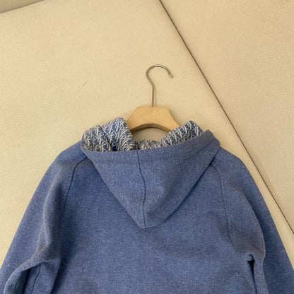 survêtement à capuche CDMaille de coton et cachemire bleu marine
