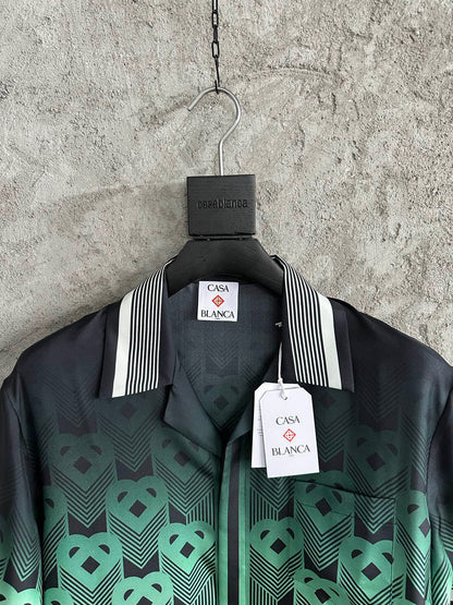 CASAB ENSEMBLE  chemise en soie en dégradé à motif monogrammé