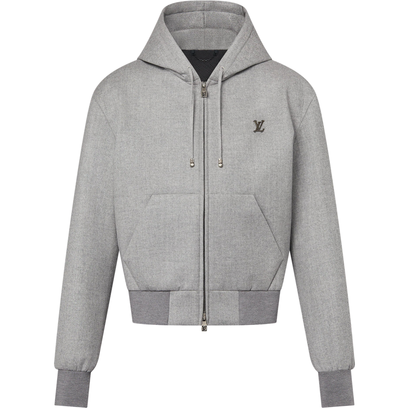 Lv Blouson à capuche habillé en laine technique