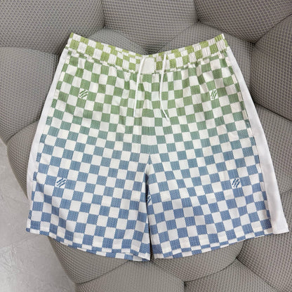 Ensemble imprimé Damier Gradient en soie