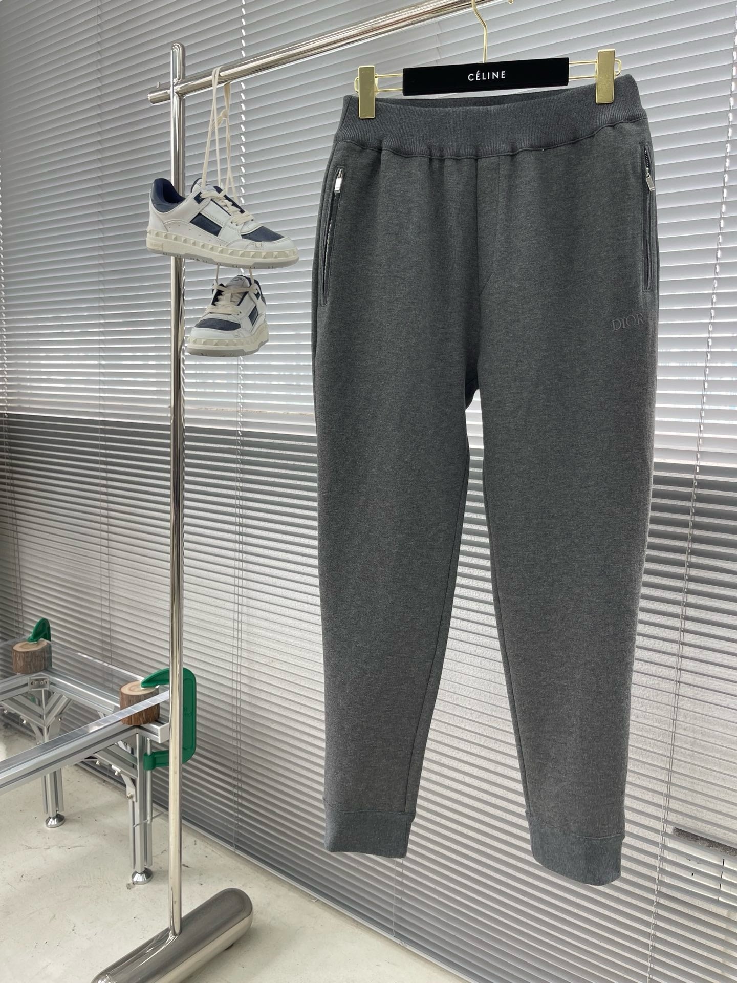 survêtement à capuche CDMaille de coton et cachemire gris