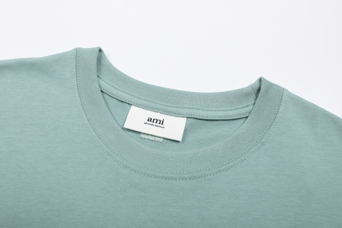 T-shirt pastels à petit logo ami de cœur vert foncé