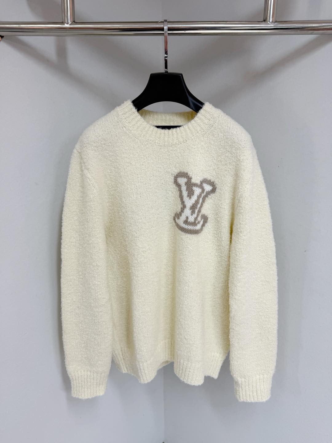 Pull col rond intarsia  lv