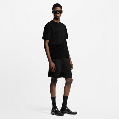 Short en maille à motif jacquard