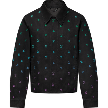 Blouson sportswear brodé LV Blason Gradient en denim