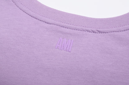 T-shirt vert à logo ami de cœur violet
