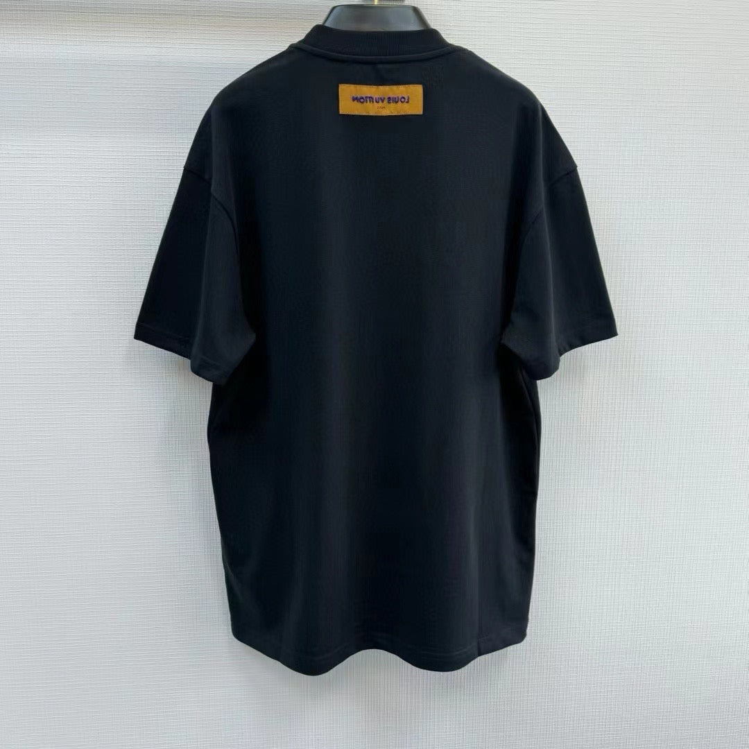 Embroidered signature cotton T-shirt