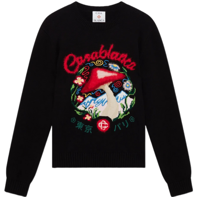 COTTON EMBROIDERED MUSHROOM JUMPER CAS