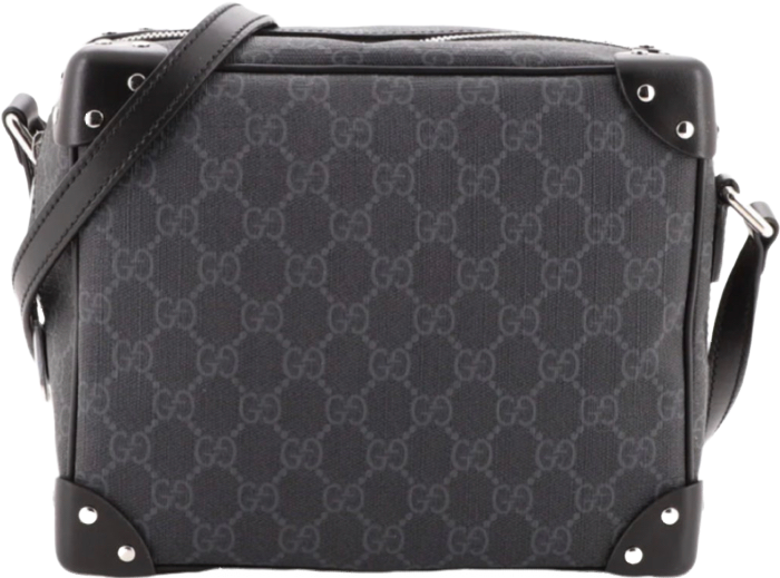 Sacoche Gg Detail en cuir noir  facture