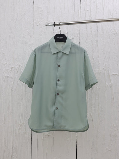 Ensemble Chemise à manches courtes CD Oblique Jacquard de soie et coton vert