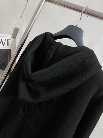 Sweatshirt à capuche zippé Anagram en laine Loew
