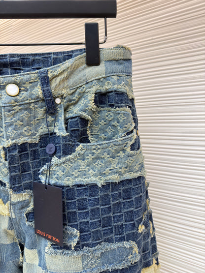 Pantalon droit Monogram en denim lv