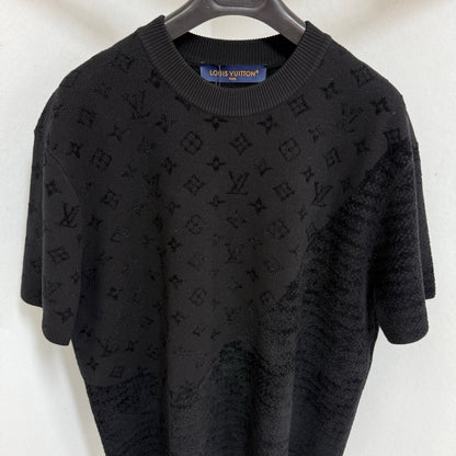 Tee-shirt en maille à motif jacquard lv