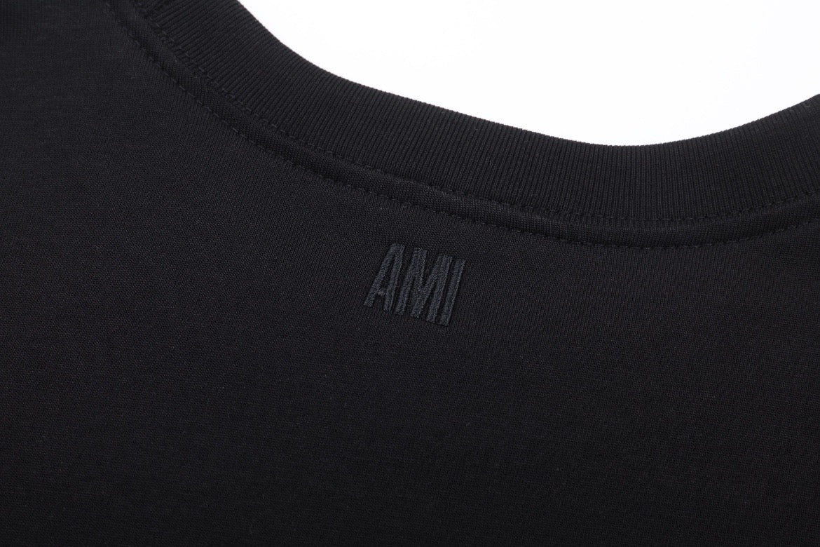 T-shirt noir à logo ami de cœur noir