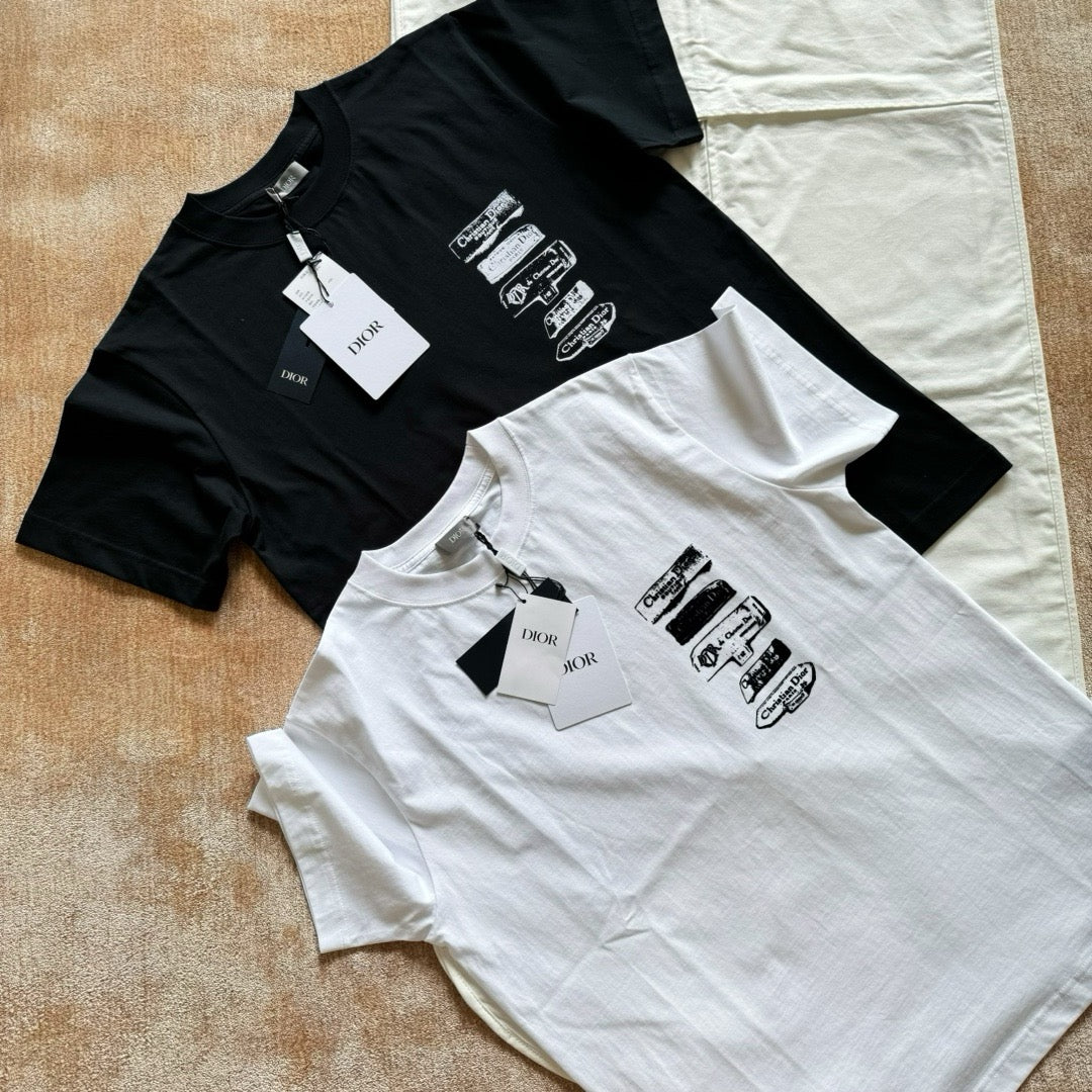 T-shirt CD Archives Labels, coupe relax Jersey de coton noir