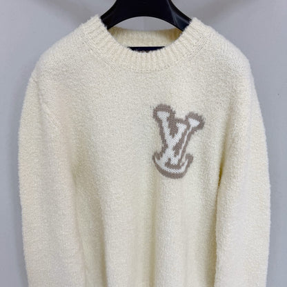 Pull col rond intarsia  lv