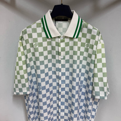 Ensemble imprimé Damier Gradient en soie