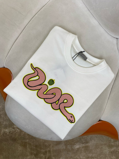 T-shirt CD AND KAWS, coupe relax Jersey de coton orange et rouge