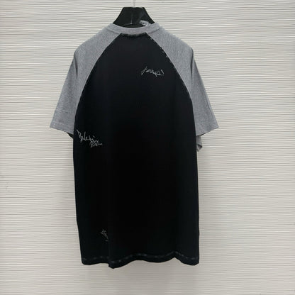 T-SHIRT À MANCHES RAGLAN BANANA OVERSIZE POUR HOMME EN BLANC EFFET SALI/BLEU BLCG