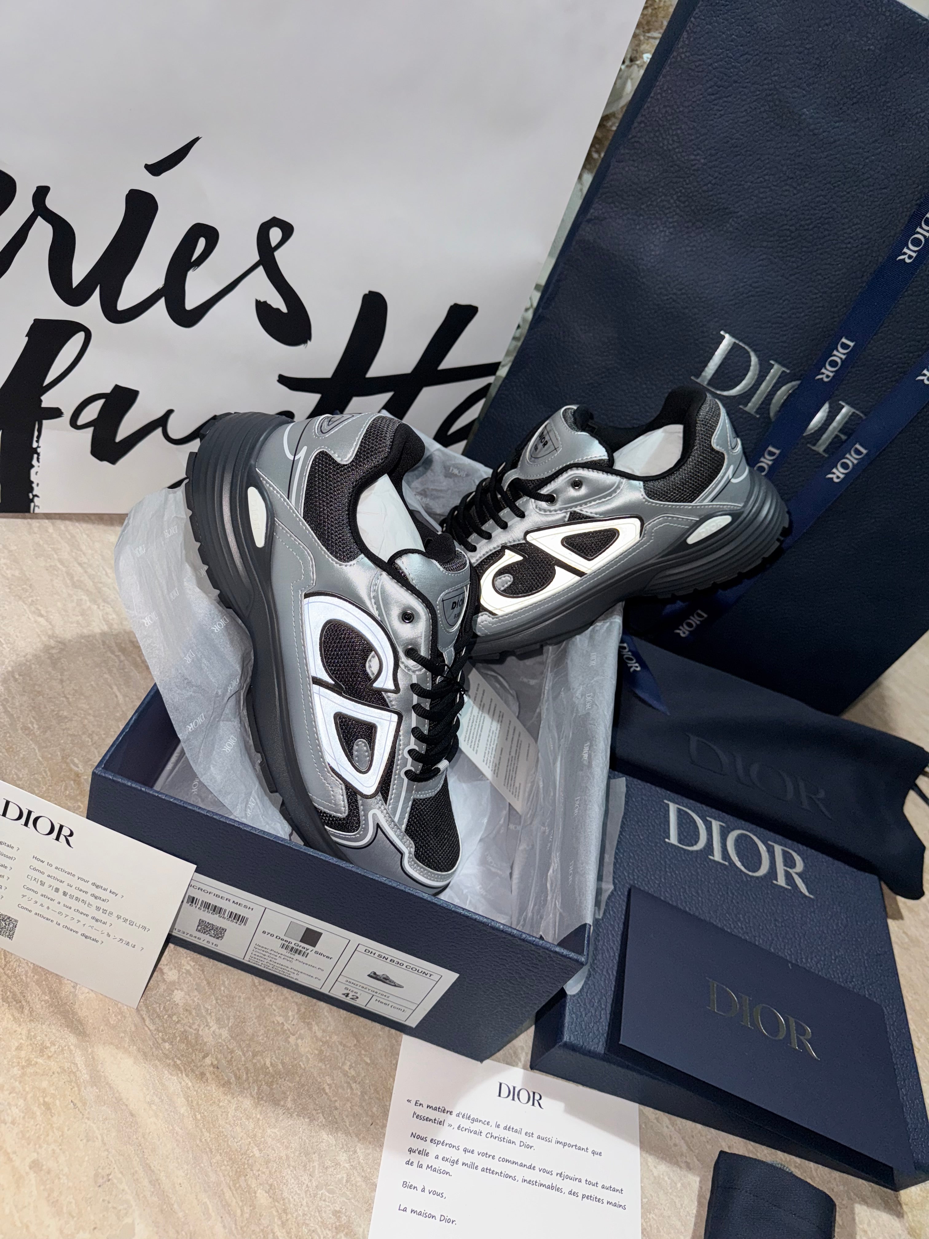 SNEAKERS B30 V3S 2025 💡 VERSION BIEN LISSE Sneaker B30 Countdown Maille technique blanche effet metallisé et tissu technique FACTURE PACKAGING COMPLET MODÈLE POUSSÉ