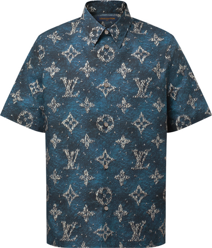 Chemise manche courte à imprimé monogram lv