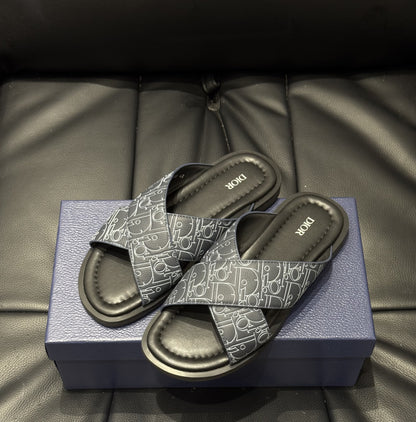 Sandale CD Alias Cuir Dior Gravity Outline bleu marine