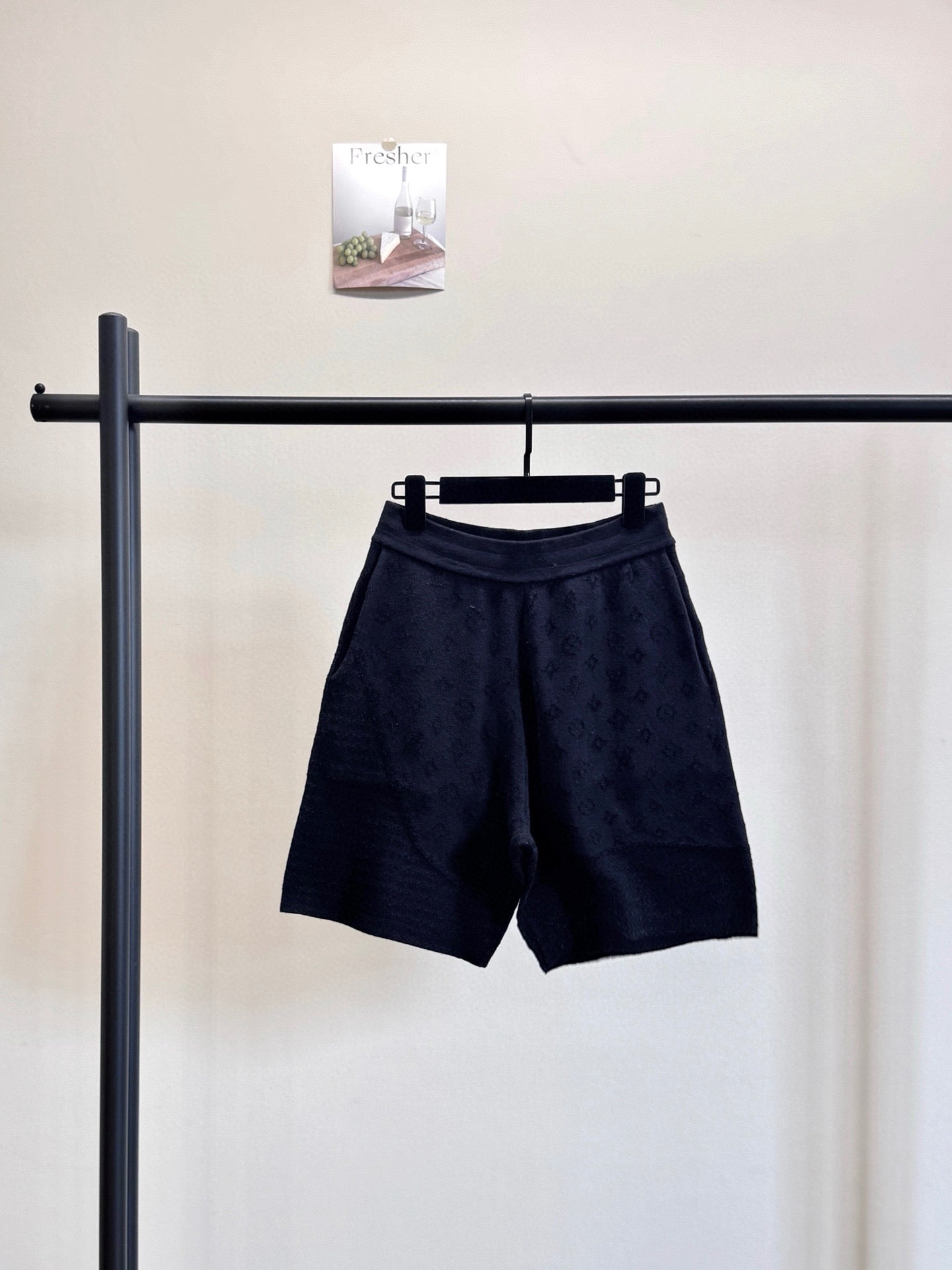 Short en maille à motif jacquard