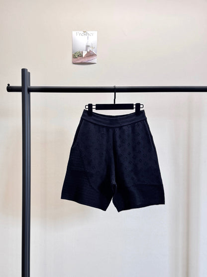 Short en maille à motif jacquard