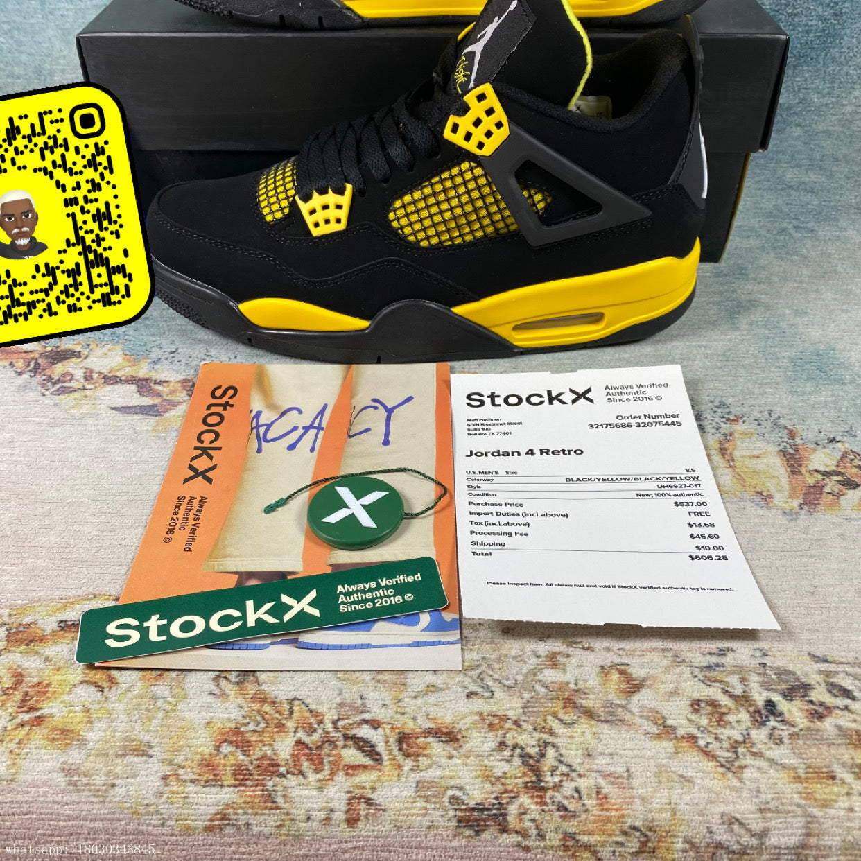 AJ4 Jordan 4 Retro black yellow 1:1 STOCK