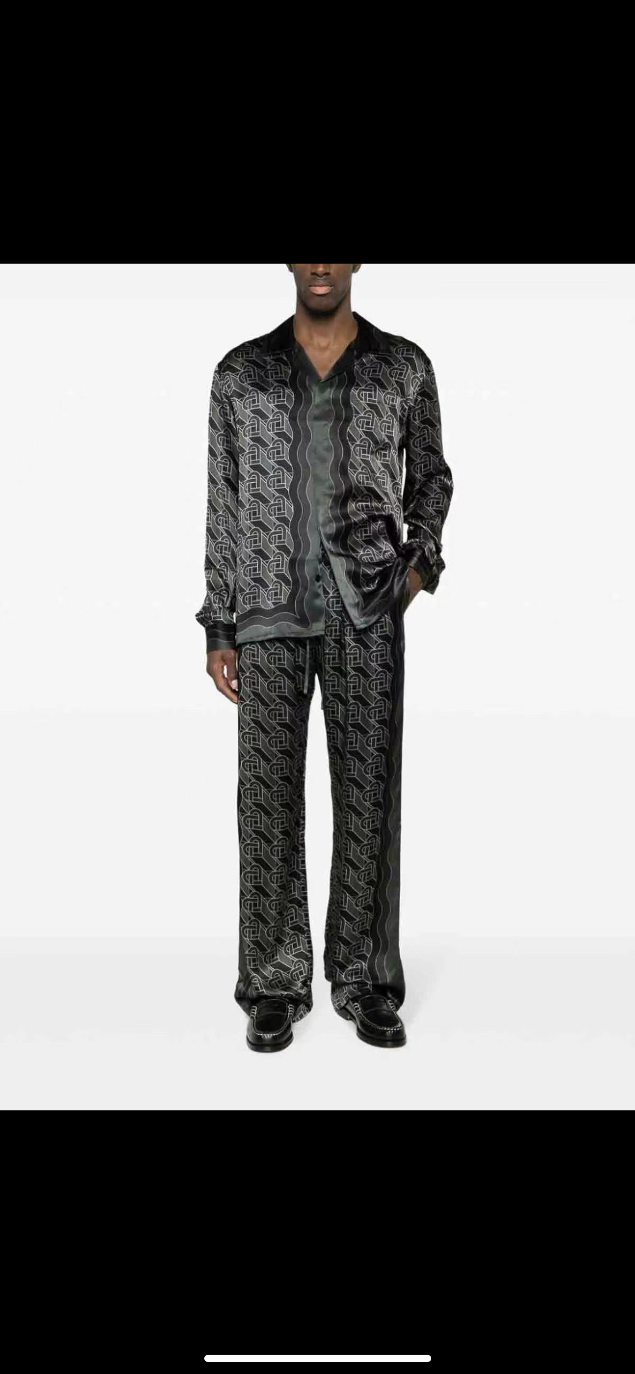 Casa B black silk shirt/pants