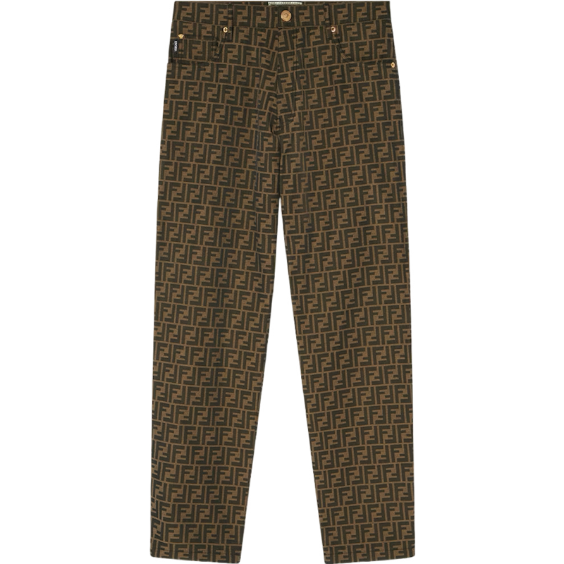 Pantalon Ff marron tissu
