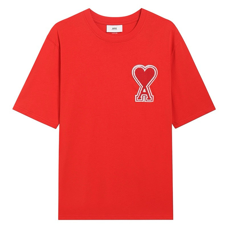 T-shirt rouge  à logo ami de cœur rouge