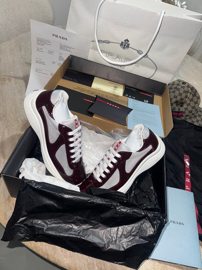 Sneakers Prd America ´ s Cup BORDEAUX Cherry 🍒 tissu bike lisse 10/10 📦⚡️🚚